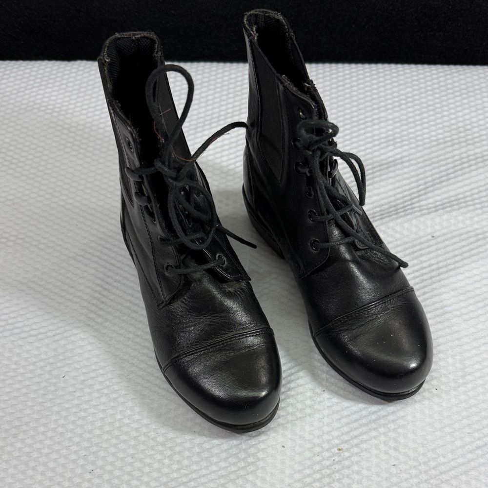 Old West Black Lace-Up Ankle Boots Kids Size 110 (11) unisex